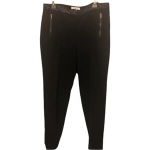 Chico’s size 14 black high waist  dress pants satin waistband trim pockets
